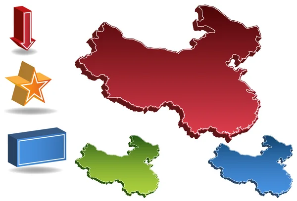 Mappa della Cina — Vettoriale Stock