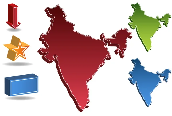 Indien Karte — Stockvektor