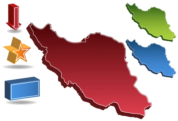 Iranische Karte — Stockvektor