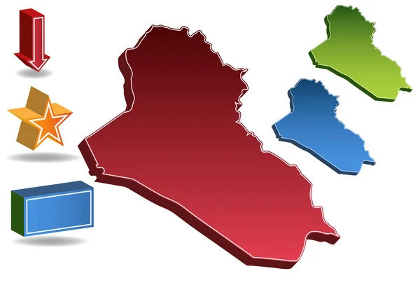 Mapa do Iraque —  Vetores de Stock