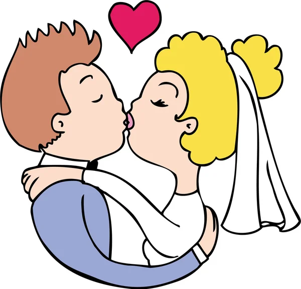 Married Kiss — Stock Vector