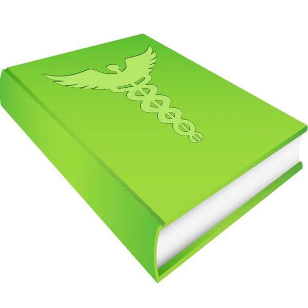 stock vector Caduceus - on Green Book