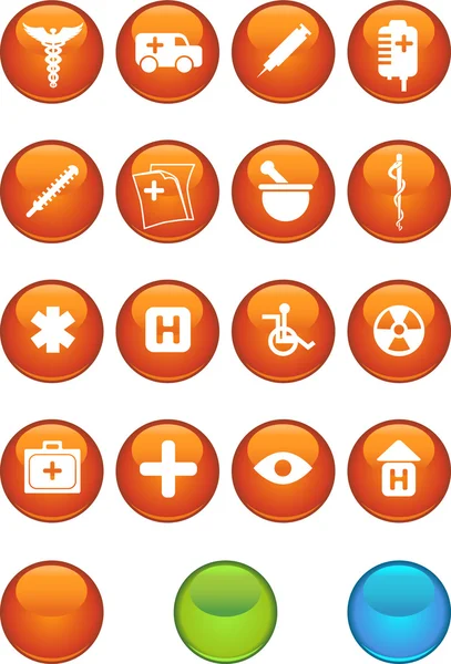 Set di icone mediche - Round — Vettoriale Stock