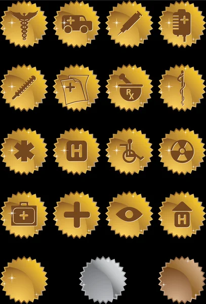Медицинский набор значков — стоковый вектор