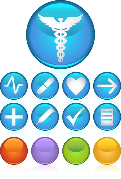 Medizinische Symbole - rund — Stockvektor