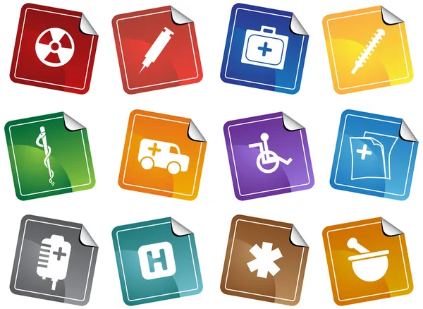 Sticker soins de santé — Image vectorielle