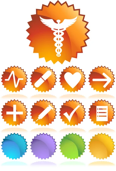 Icônes médicales - Sceau — Image vectorielle