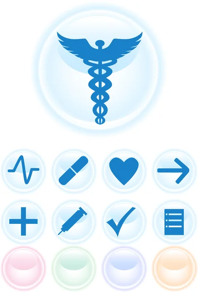 Icônes médicales - Ronde — Image vectorielle