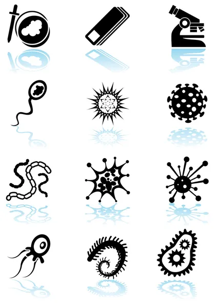 Microscopische pictogrammen — Stockvector