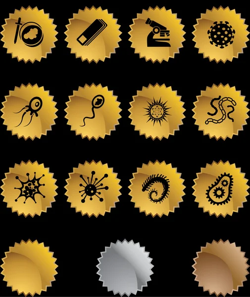 Microscopic Icons — Stock Vector