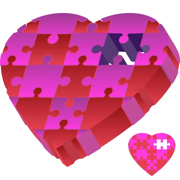 3D-puzzel hart — Stockvector