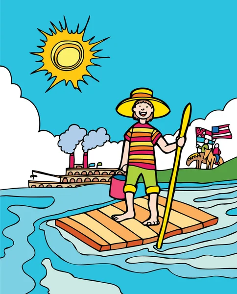 Kid Adventures : L'été dans le Mississippi — Image vectorielle
