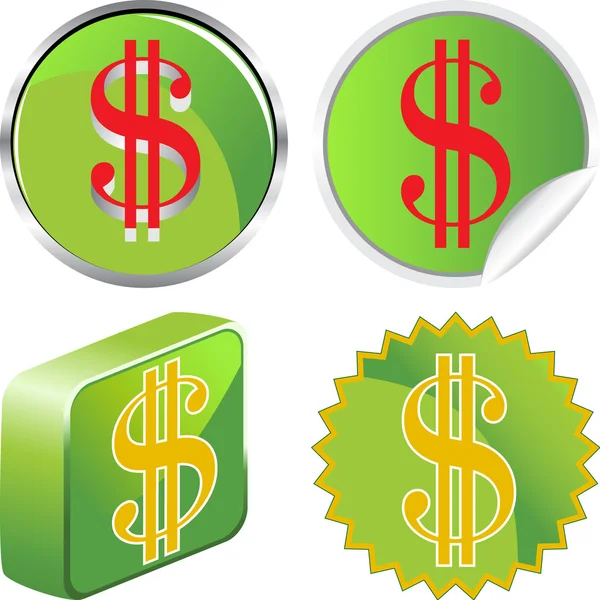 Symbole für Dollar-Zeichen — Stockvektor