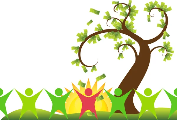 Drzewo pieniędzy — Wektor stockowy