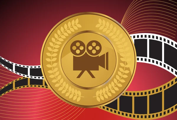 Movie Background: Camera Coin — Stock Vector