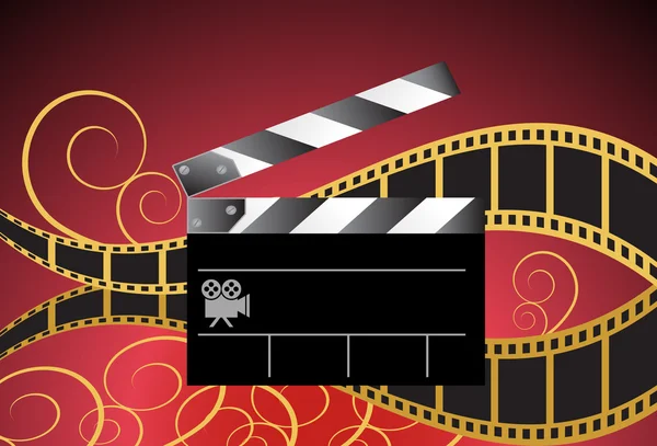 Movie Background: Film Slate Reel — Stock Vector