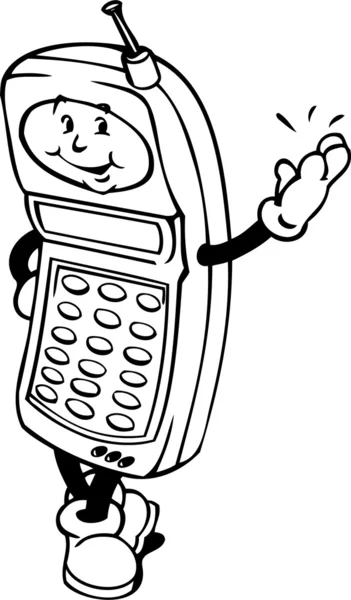 Γελοιογραφία κινητό τηλέφωνο — Διανυσματικό Αρχείο