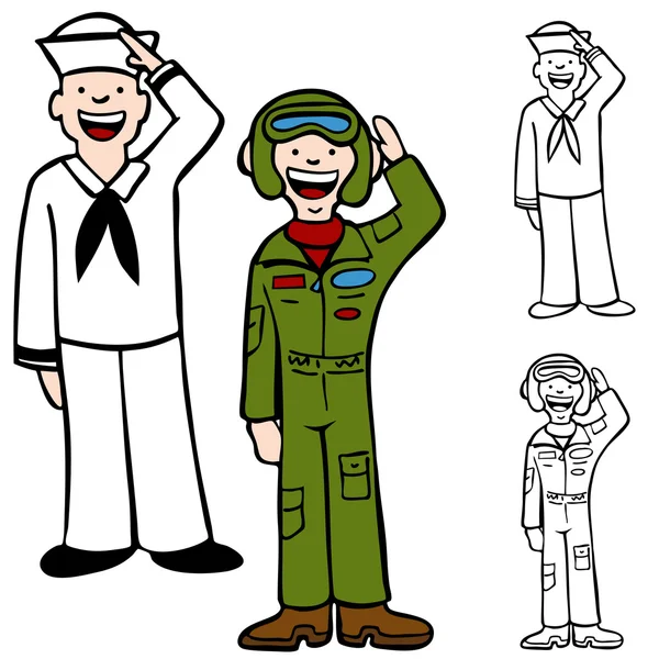Hommes militaires — Image vectorielle