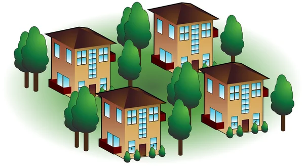 Neighborhood Apartments — Stock Vector