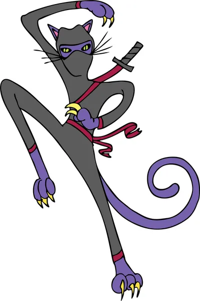 Gato ninja — Archivo Imágenes Vectoriales