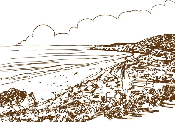 Playa Shore Sketch — Archivo Imágenes Vectoriales