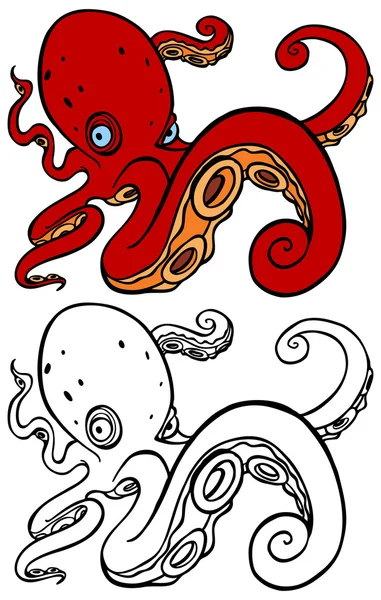 Octopus swimming — Stock Vector