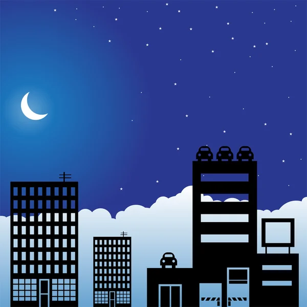 Skyline nocturno — Archivo Imágenes Vectoriales