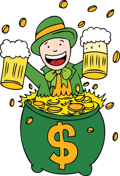 Szczęście piwo i złoto — Wektor stockowy