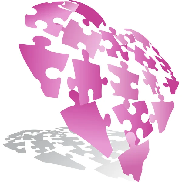 3D Puzzle Coeur — Image vectorielle