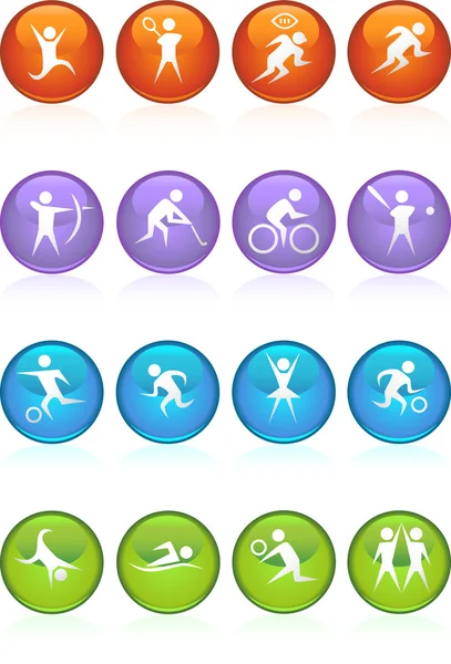 Icônes d'athlètes — Image vectorielle