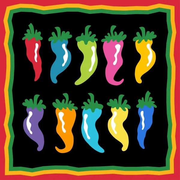 Aantal chili pepers — Stockvector