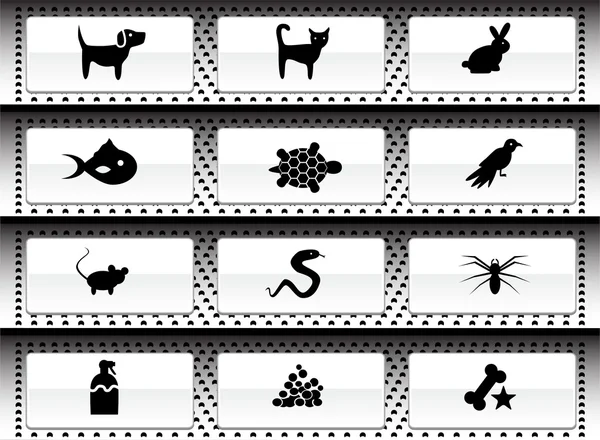 Ikoner för husdjur — Stock vektor