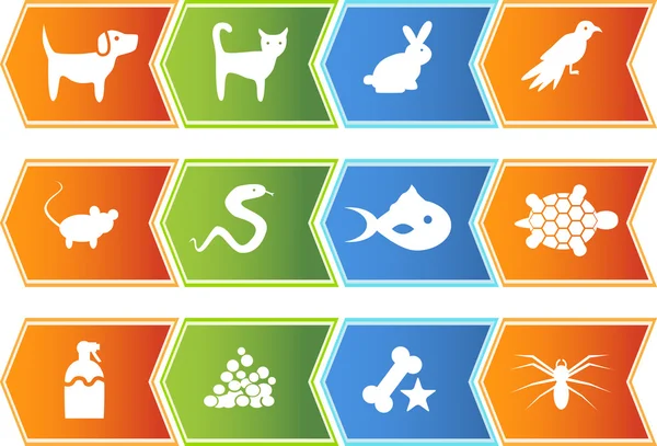 Ikony zwierząt domowych — Wektor stockowy
