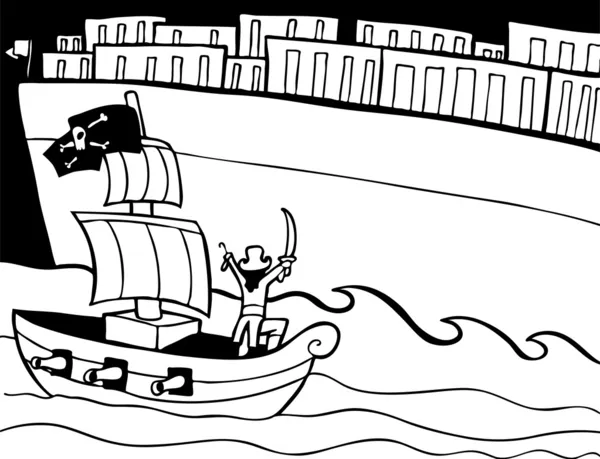 海賊の襲撃 — ストックベクタ