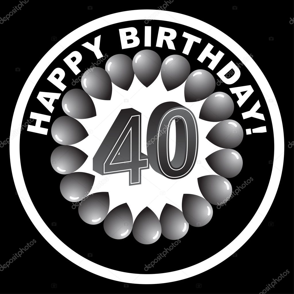 Happy Birthday Icon - Happy 40th