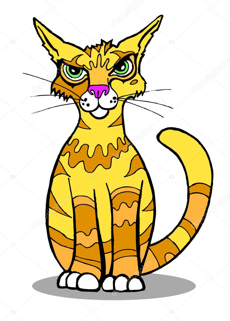 Lindo desenho de gato persa posando
