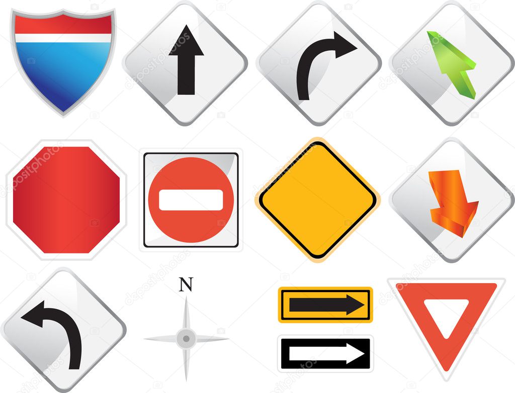 Road Navigation Icons Stock Vector Image by ©cteconsulting #3989674