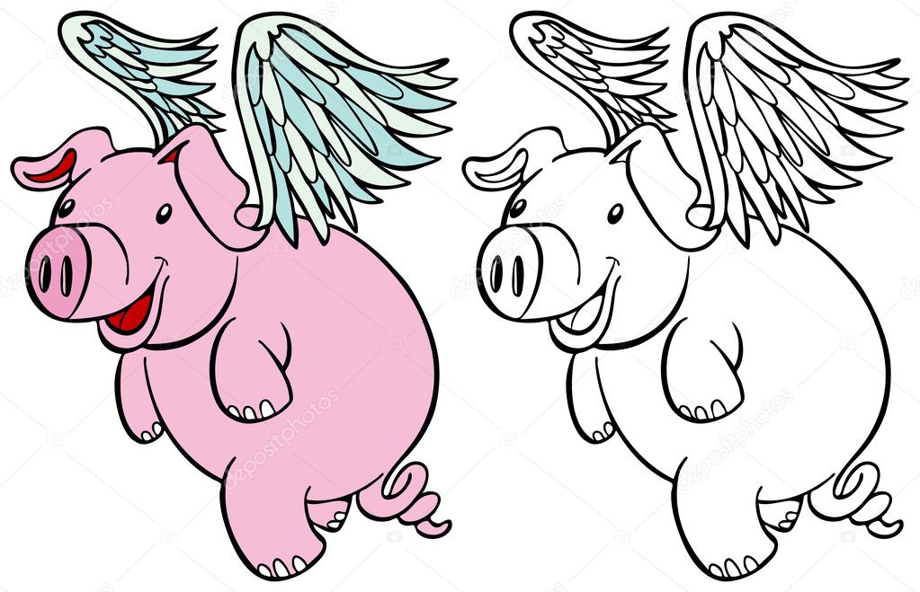 Flying pig Vector Art Stock Images | Depositphotos
