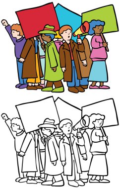 Protesters clipart