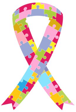 Puzzle Pieces Ribbon clipart