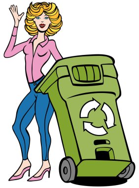 Recycling Bin Woman clipart