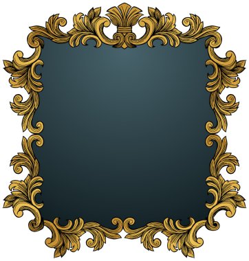 Golden Leaf Frame clipart