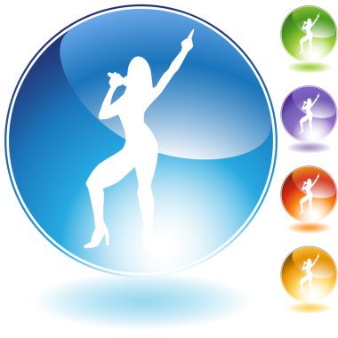 Singer Woman Crystal Icon clipart