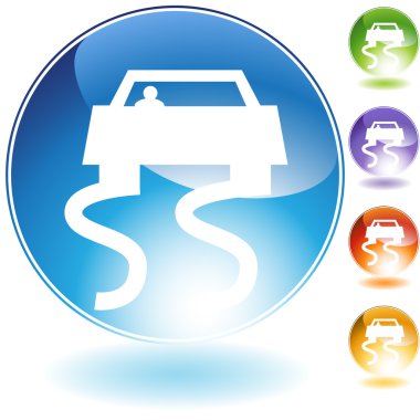 Slippery Road Crystal Icon clipart