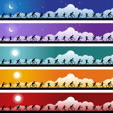 Athelete Banner Set clipart