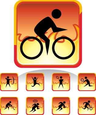 Sports Button - Fire clipart