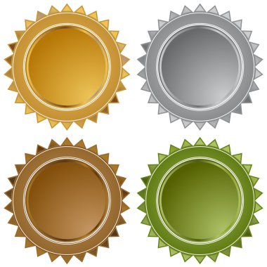 Metal Star Seals clipart