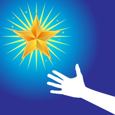 Hand Reaches for Star clipart