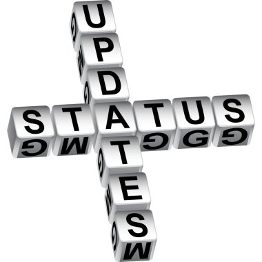 3D Status Update Dice Message clipart