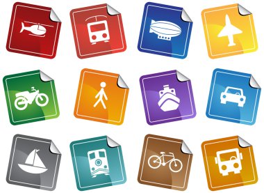 Transportation Buttons - Sticker clipart